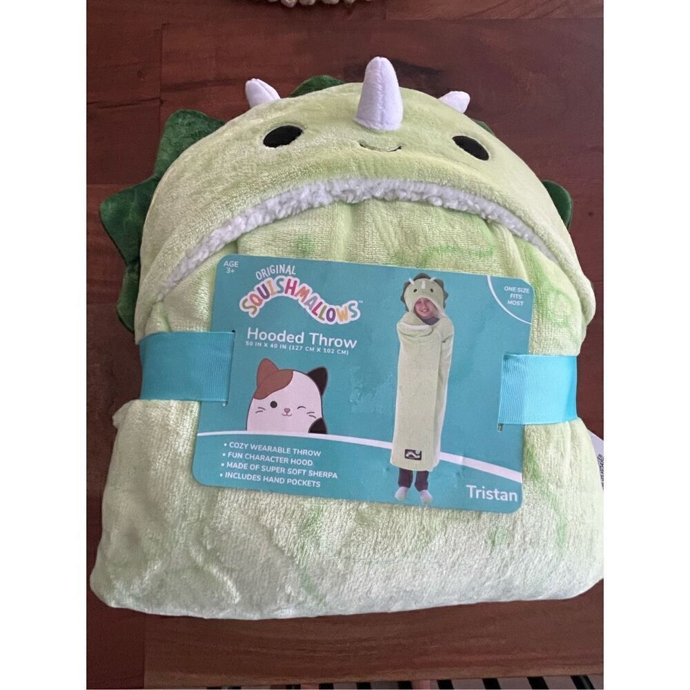 Squishmallows Dinosaur Hooded Throw Blanket - Picture 2 of 6